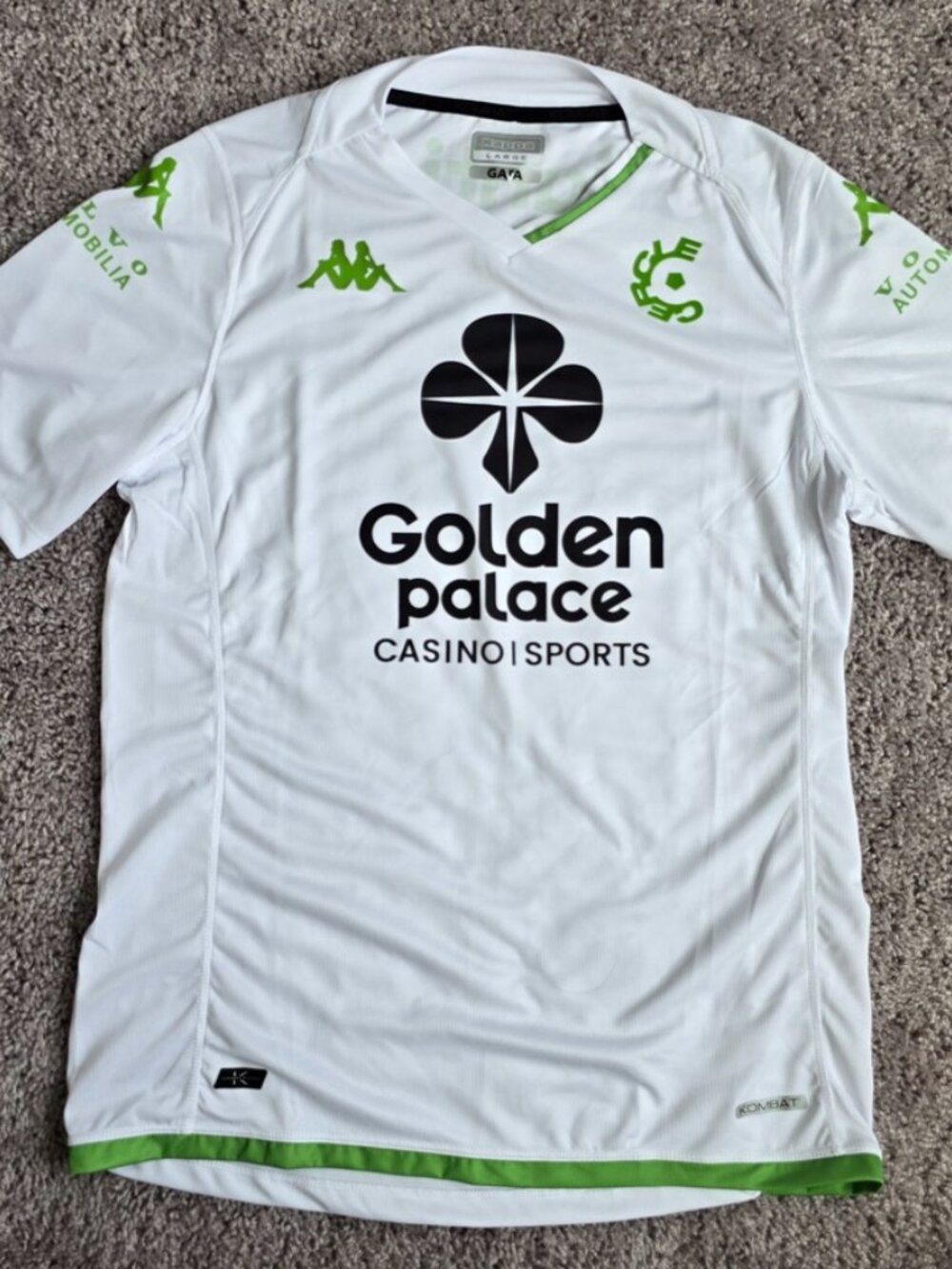 Kappa Cercle Brugge KSV Soccer Training Jersey 2023 2024 White Green Size L